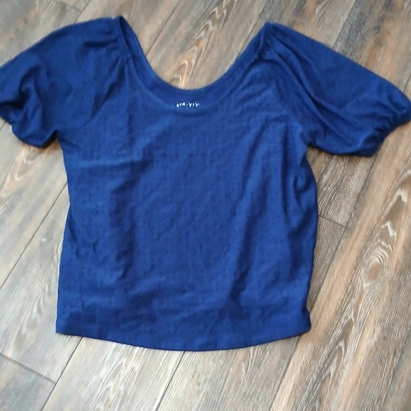 Ava & Viv Tops - Ava & Viv Eyelet Puff Sleeve Top Women's Size 1X Cottagecore Coastal Milkmaid